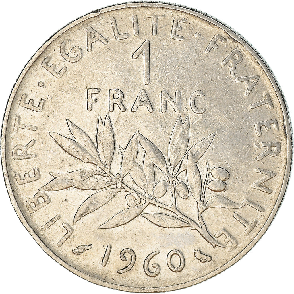 Moneta, Francja, Semeuse, Franc, 1960, Paris, VF(30-35), Nikiel, KM:925.2