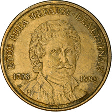 Coin, Greece, 50 Drachmes, 1998, Rigas Feraios, EF(40-45), Aluminum-Bronze