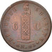 Moneda, Haití, 6 Centimes, 1846, MBC, Cobre, KM:28