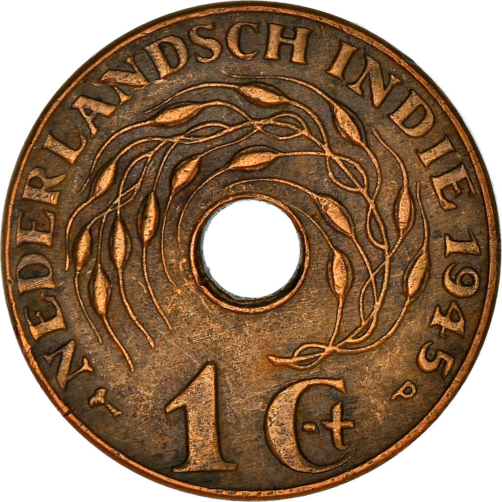 Coin, NETHERLANDS EAST INDIES, Wilhelmina I, Cent, 1945, EF(40-45), Bronze