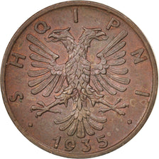 Monnaie, Albania, Zog I, Qindar Ar, 1935, Rome, SUP, Bronze, KM:14