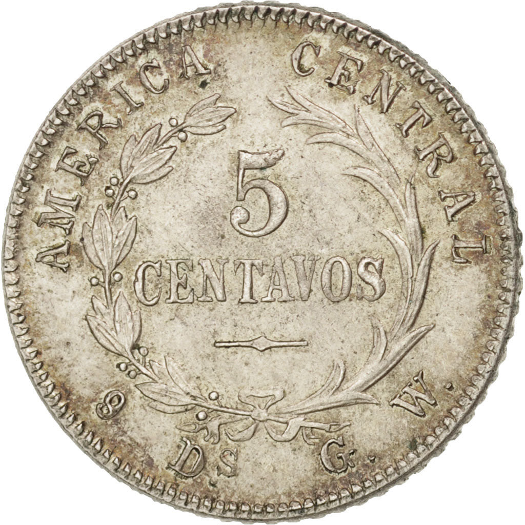 Costa Rica, 5 Centavos, 1887, MS(60-62), Silver, KM:125
