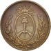 Argentinien, BUENOS AIRES, Decimo, 1823, AU(55-58), Copper, KM:1