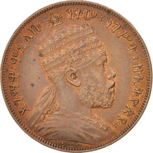 Moneda, Etiopía, Menelik II, 1/100 Birr, Matonya, 1897, Paris, EBC, Cobre, KM:9