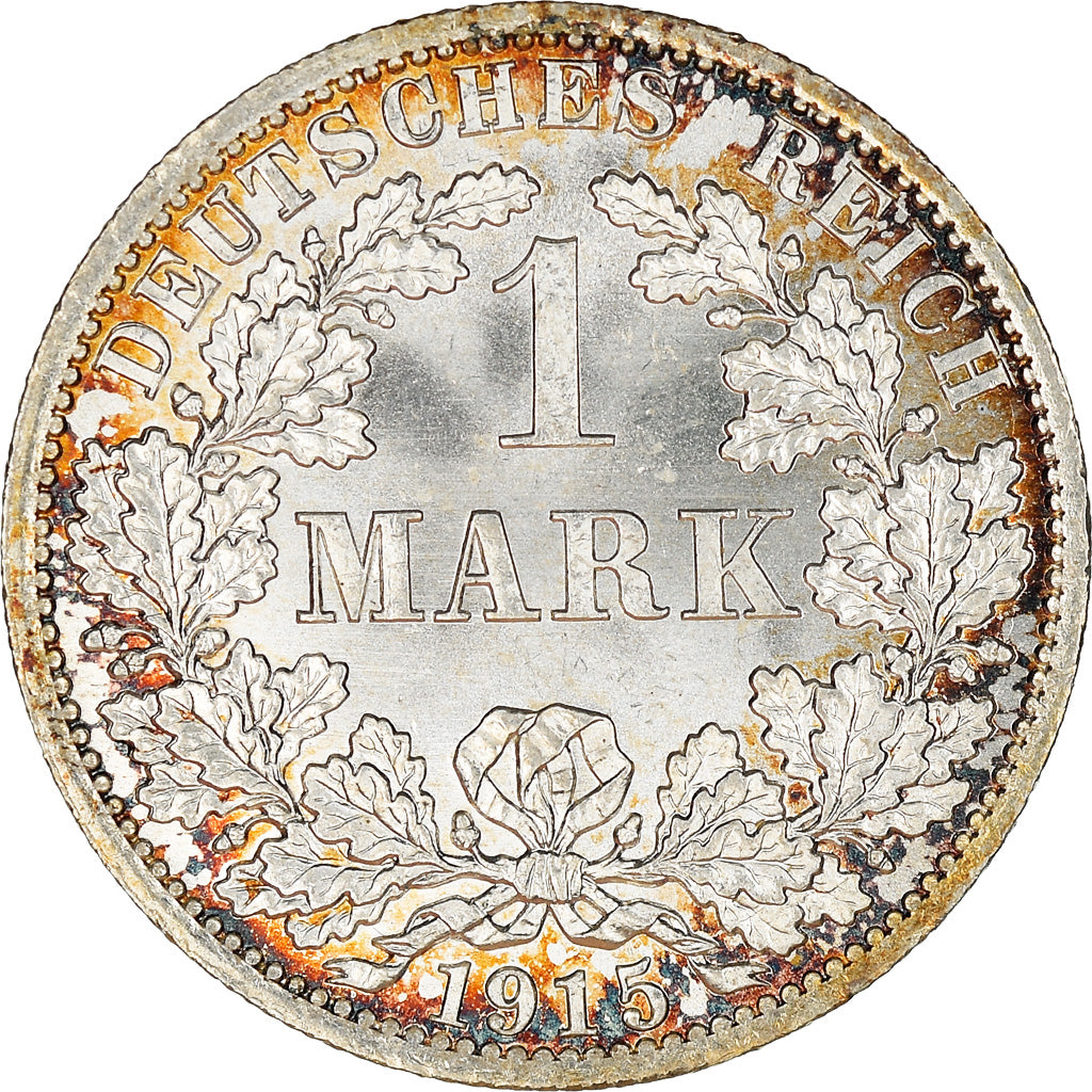 Coin, GERMANY - EMPIRE, Wilhelm II, Mark, 1915, Berlin, MS(65-70), Silver, KM:14