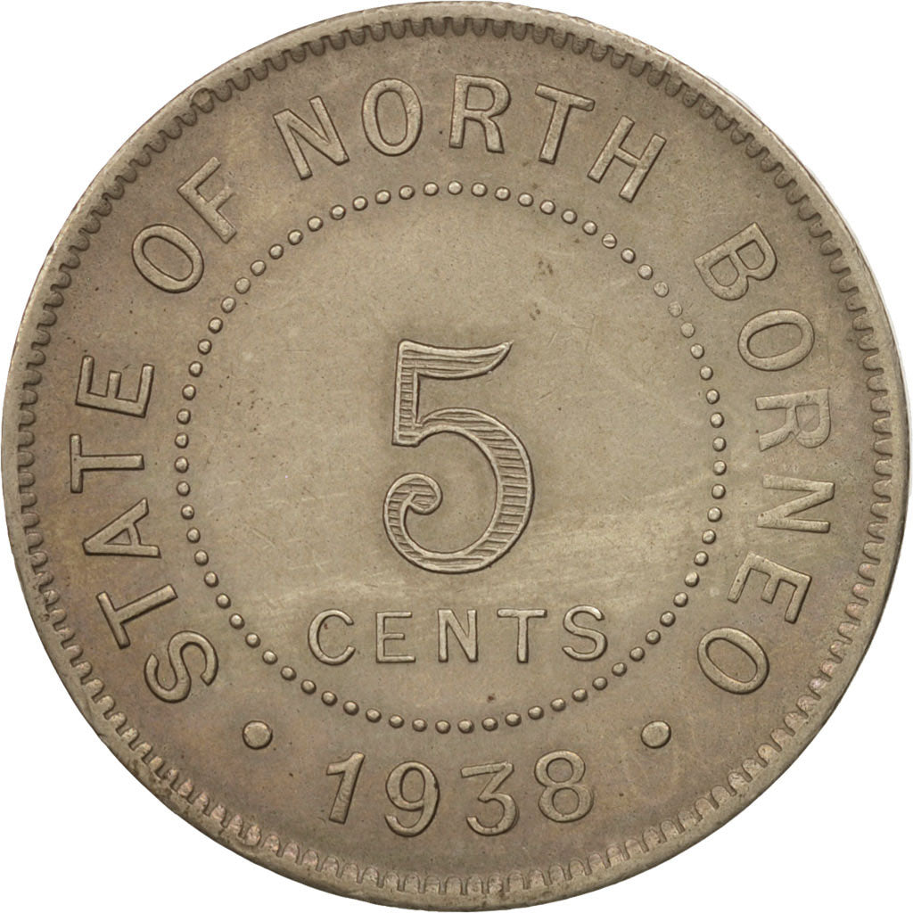 Monnaie, BRITISH NORTH BORNEO, 5 Cents, 1938, Heaton, Birmingham, SUP