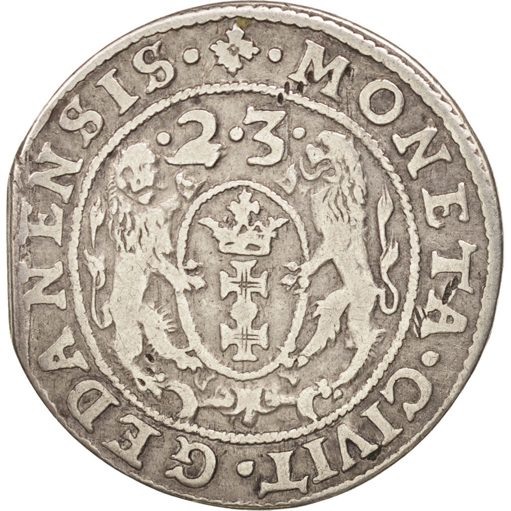 Coin, DANZIG, Ort, 1/4 Thaler - 10 Groszy, 1623, Berlin, VF(30-35), Silver