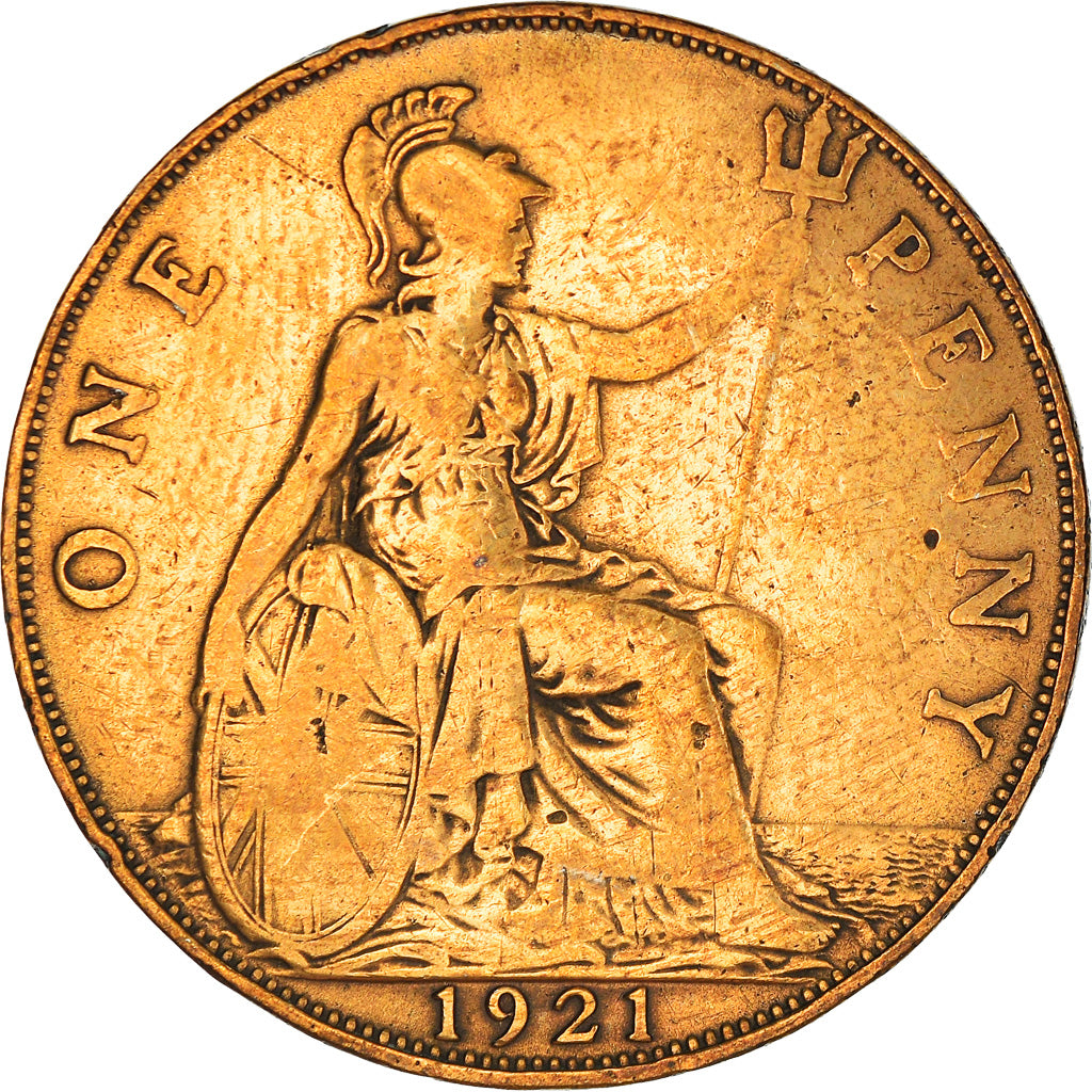 Coin, Great Britain, George V, Penny, 1921, VF(20-25), Bronze, KM:810