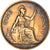 Moneda, Gran Bretaña, George VI, Penny, 1947, BC+, Bronce, KM:845