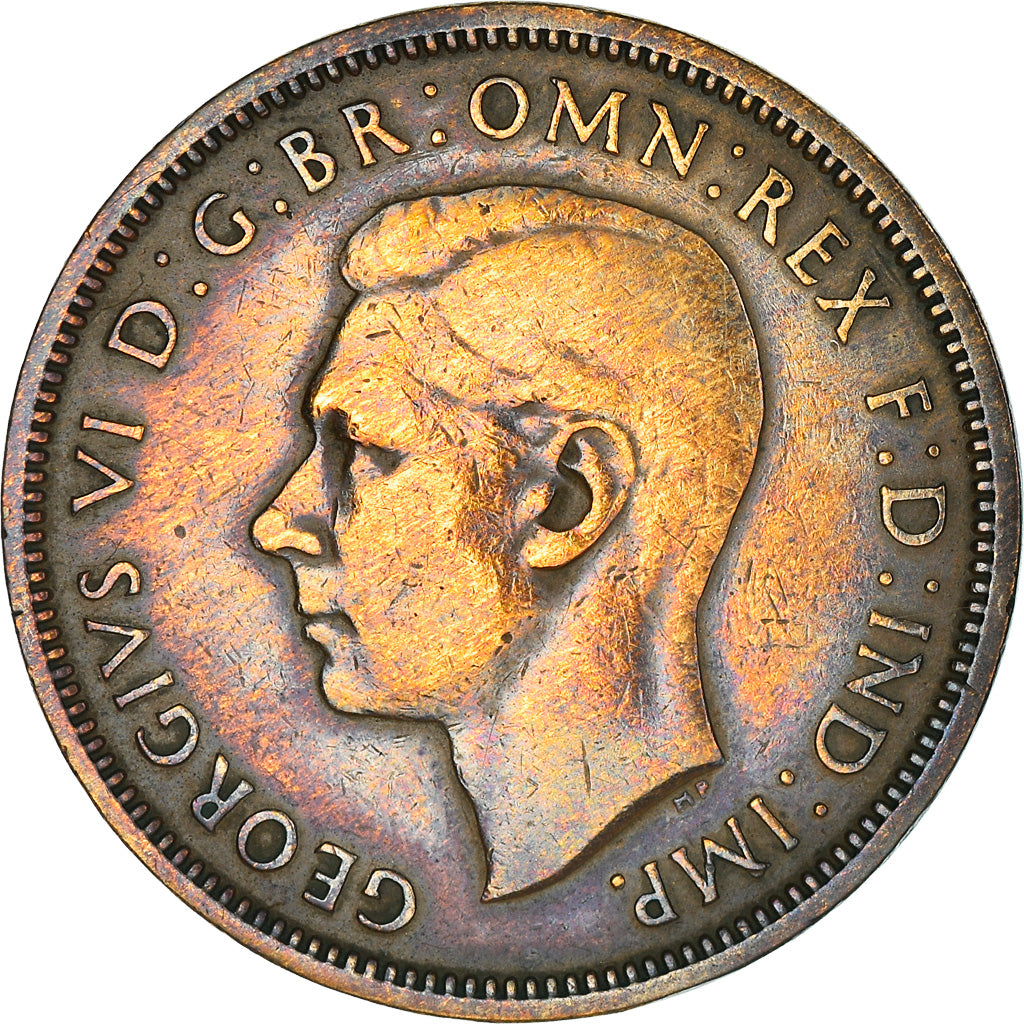 Coin, Great Britain, George VI, 1/2 Penny, 1937, EF(40-45), Bronze, KM:844
