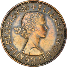 Coin, Great Britain, Elizabeth II, 1/2 Penny, 1958, EF(40-45), Bronze, KM:896