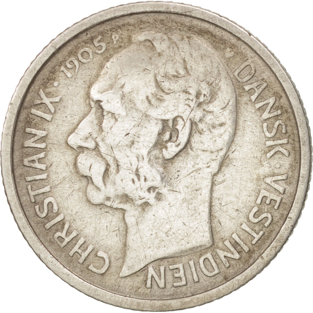 Danish West Indies, Christian IX, 10 Cents, 50 Bit, 1905, Copenhagen, TTB, Ar...