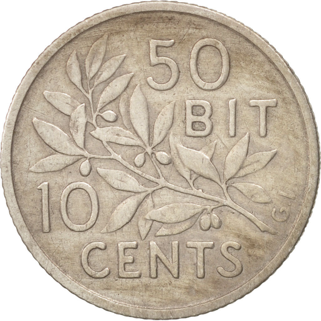 Danish West Indies, Christian IX, 10 Cents, 50 Bit, 1905, Copenhagen, TTB, Ar...