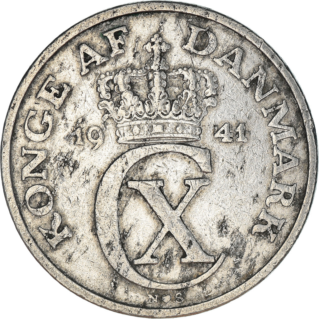 Moeda, Dinamarca, Christian X, 5 Öre, 1941, Copenhagen, F(12-15), Alumínio