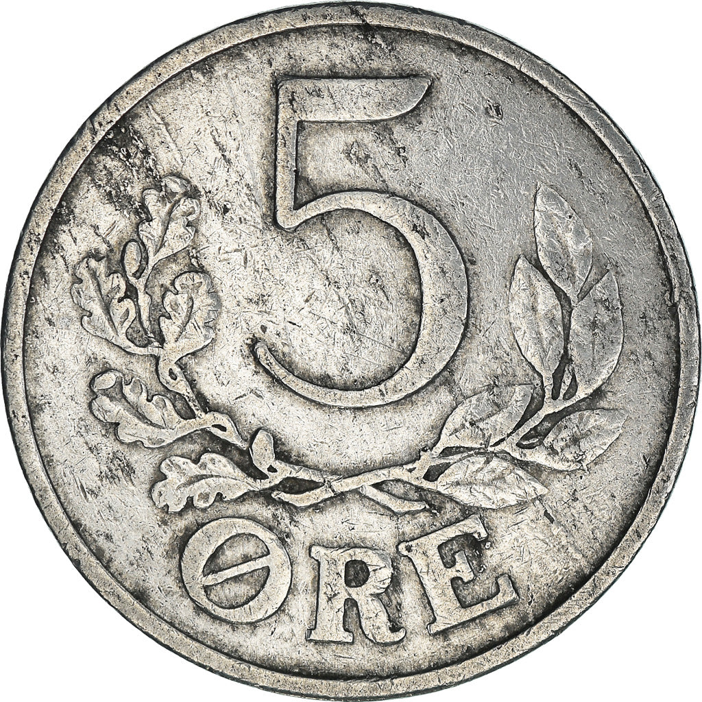 Moeda, Dinamarca, Christian X, 5 Öre, 1941, Copenhagen, F(12-15), Alumínio
