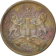 Moneda, INDIA BRITÁNICA, 1/2 Pice, 1853, Calcutta, MBC+, Cobre, KM:464