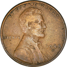 Coin, United States, Lincoln Cent, Cent, 1948, U.S. Mint, Denver, EF(40-45)