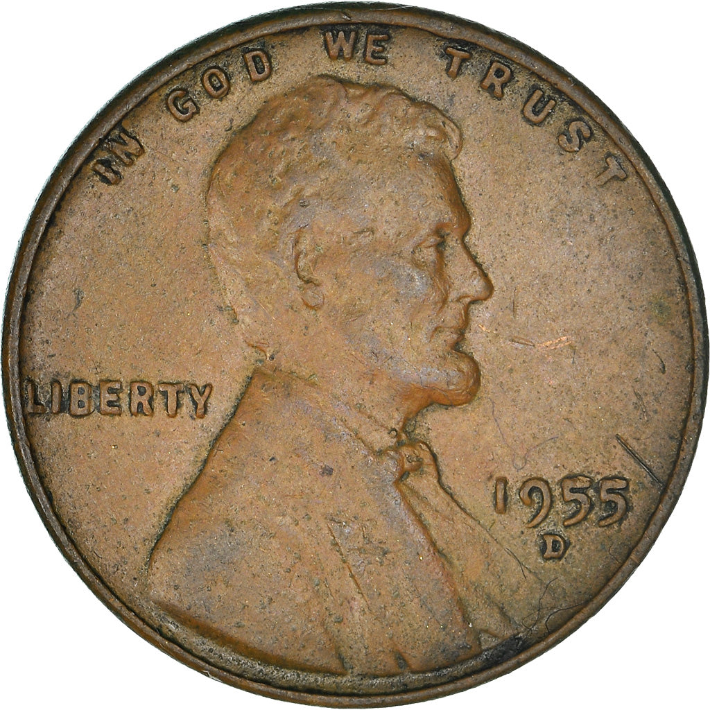 Coin, United States, Lincoln Cent, Cent, 1955, U.S. Mint, Denver, EF(40-45)