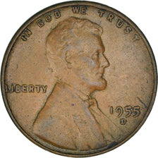 Coin, United States, Lincoln Cent, Cent, 1955, U.S. Mint, Denver, EF(40-45)