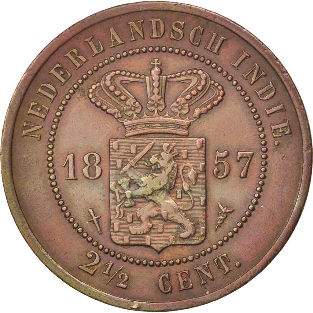 Coin, NETHERLANDS EAST INDIES, Wilhelmina I, 2-1/2 Cents, 1857, Utrecht