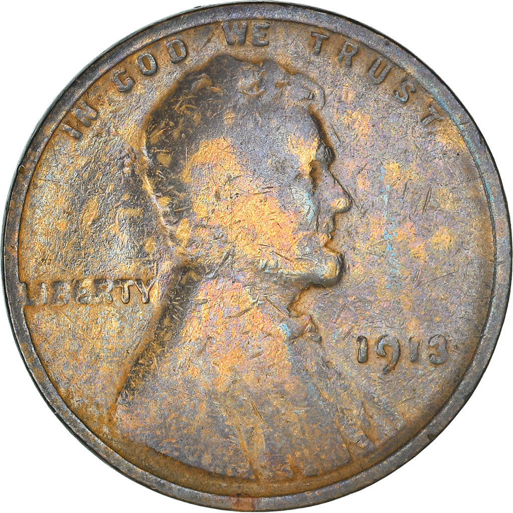 Coin, United States, Lincoln Cent, Cent, 1913, U.S. Mint, Philadelphia