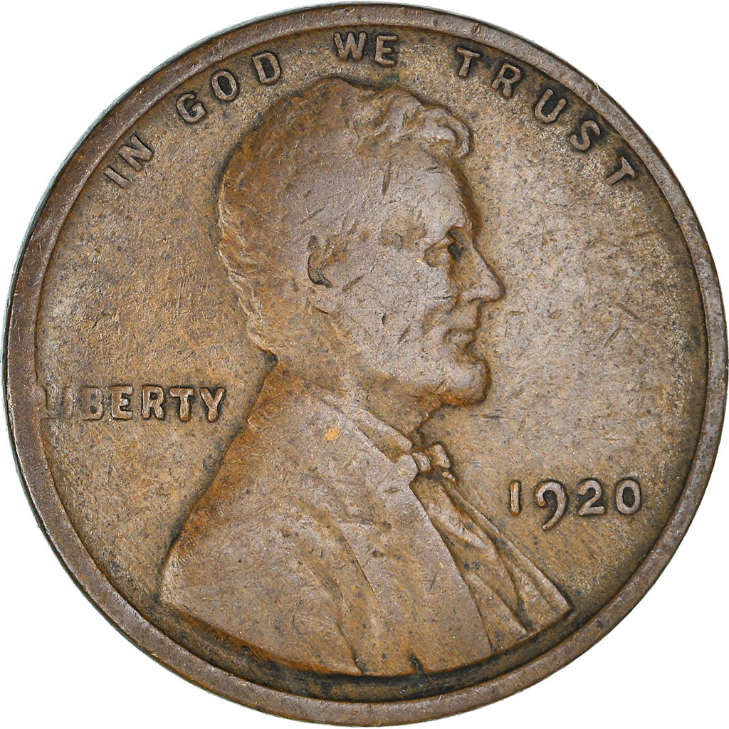 Moneta, USA, Lincoln Cent, Cent, 1920, U.S. Mint, Philadelphia, VF(20-25)