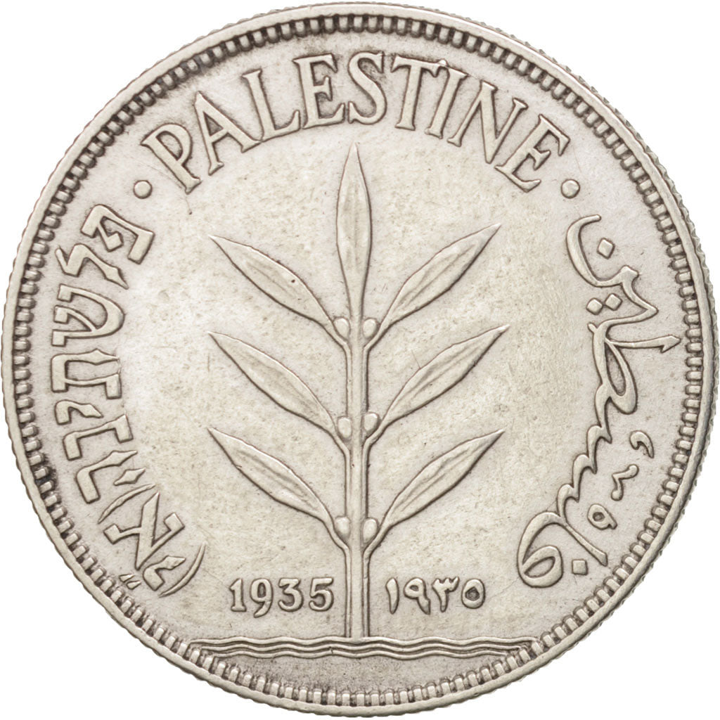 Palestina, 100 Mils, 1935, BB+, Argento, KM:7