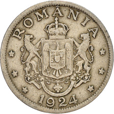 Coin, Romania, Ferdinand I, 2 Lei, 1924, Poissy, EF(40-45), Copper-nickel, KM:47