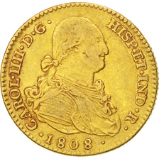 Coin, Spain, Charles IV, 2 Escudos, 1808, Madrid, EF(40-45), Gold, KM:435.1