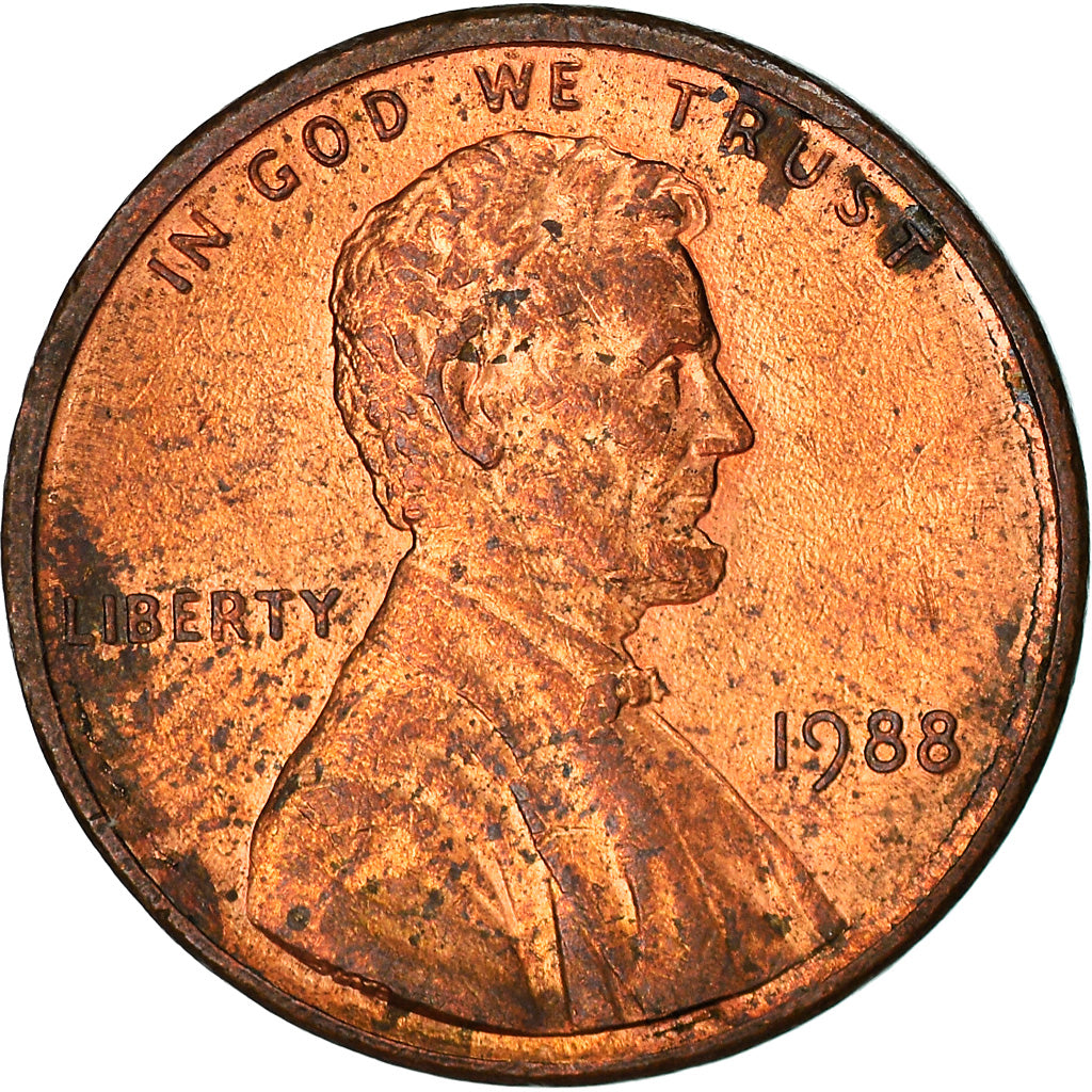 Moneta, USA, Lincoln Cent, Cent, 1988, U.S. Mint, Philadelphia, VF(20-25)