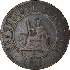 Coin, FRENCH INDO-CHINA, Cent, 1885, Paris, VF(30-35), Bronze, KM:1, Lecompte:37