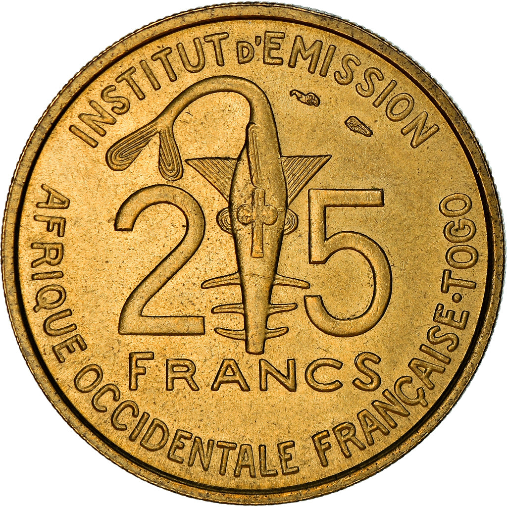 Coin, French West Africa, 25 Francs, 1957, Paris, AU(50-53), Aluminum-Bronze