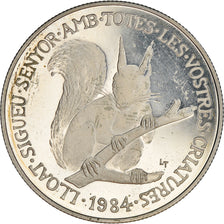 Coin, Andorra, 20 Diners, 1984, BE, EF(40-45), Silver, KM:23.