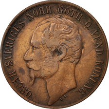 Moneta, Szwecja, Oscar I, 5 Öre, 1858, EF(40-45), Bronze, KM:690
