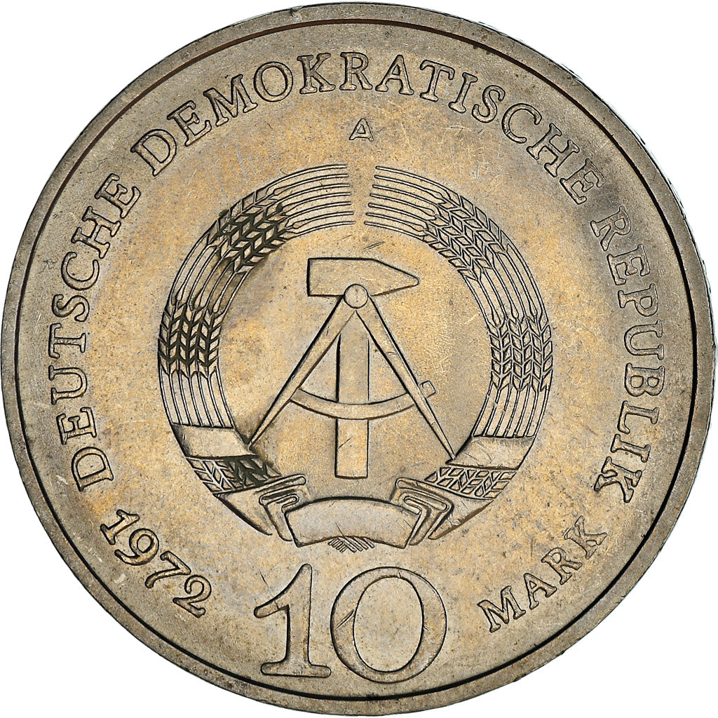 Coin, GERMAN-DEMOCRATIC REPUBLIC, 10 Mark, 1972, Berlin, VF(30-35)