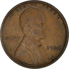 Coin, United States, Lincoln Cent, Cent, 1910, U.S. Mint, Philadelphia