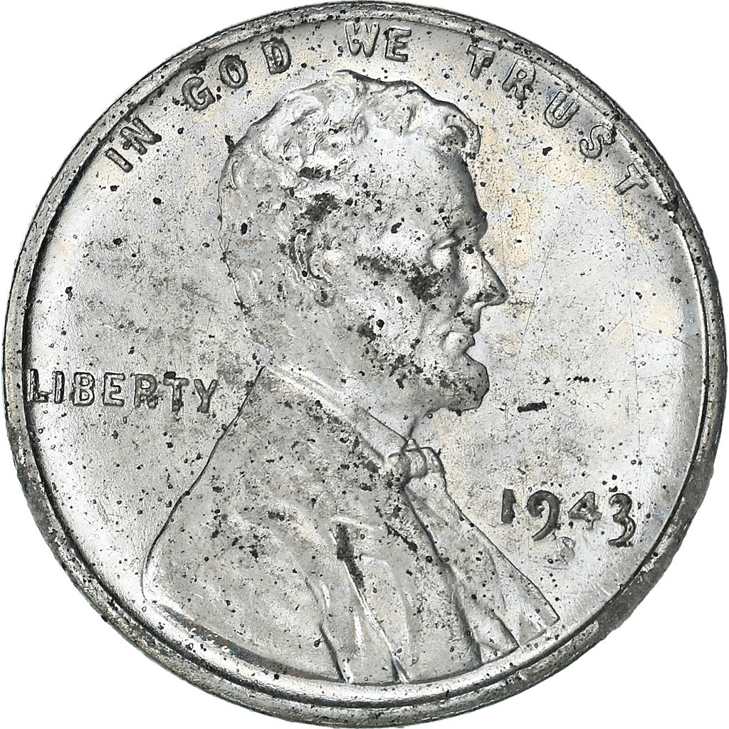 Coin, United States, Lincoln Cent, Cent, 1943, U.S. Mint, San Francisco