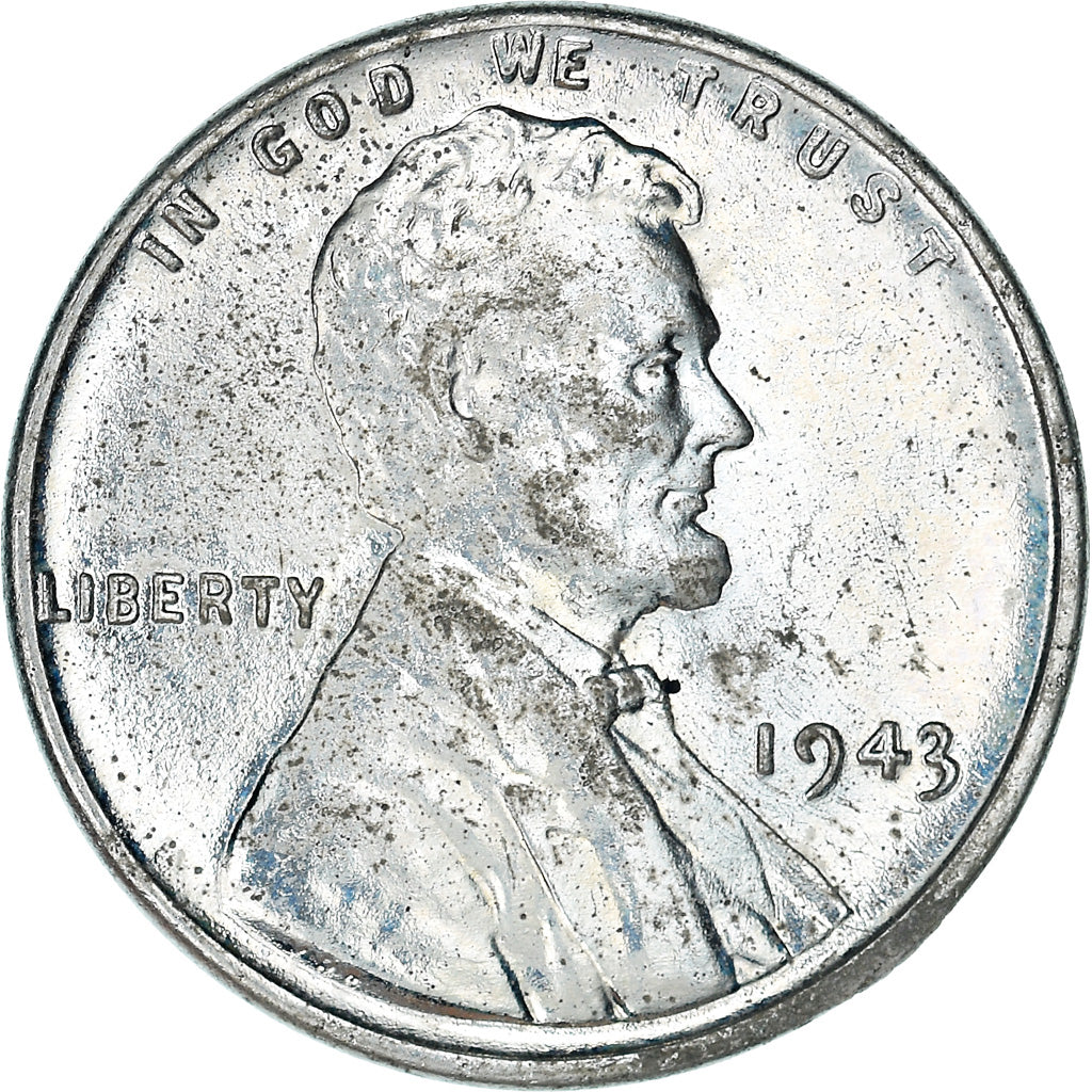 Coin, United States, Lincoln Cent, Cent, 1943, U.S. Mint, Philadelphia