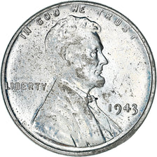 Coin, United States, Lincoln Cent, Cent, 1943, U.S. Mint, Philadelphia
