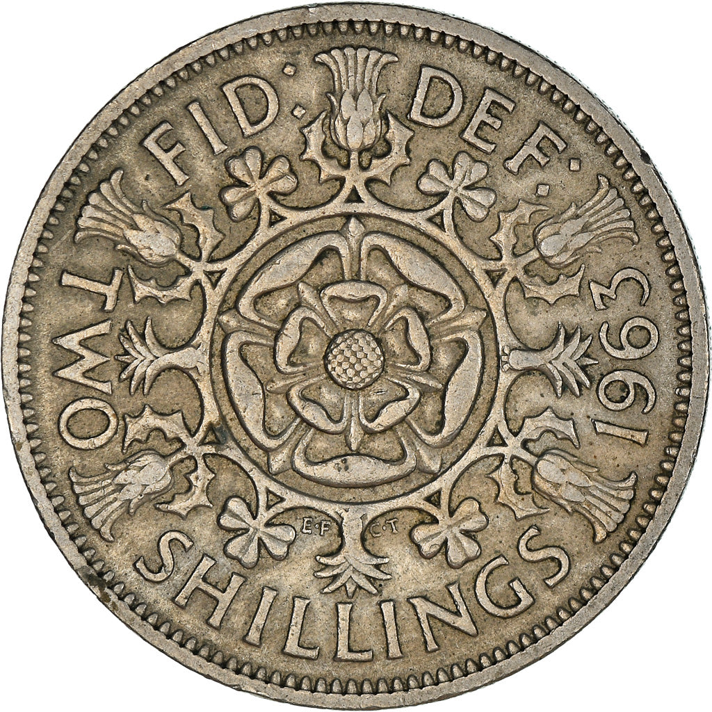 Munten, Groot Bretagne, Elizabeth II, Florin, Two Shillings, 1963, FR+