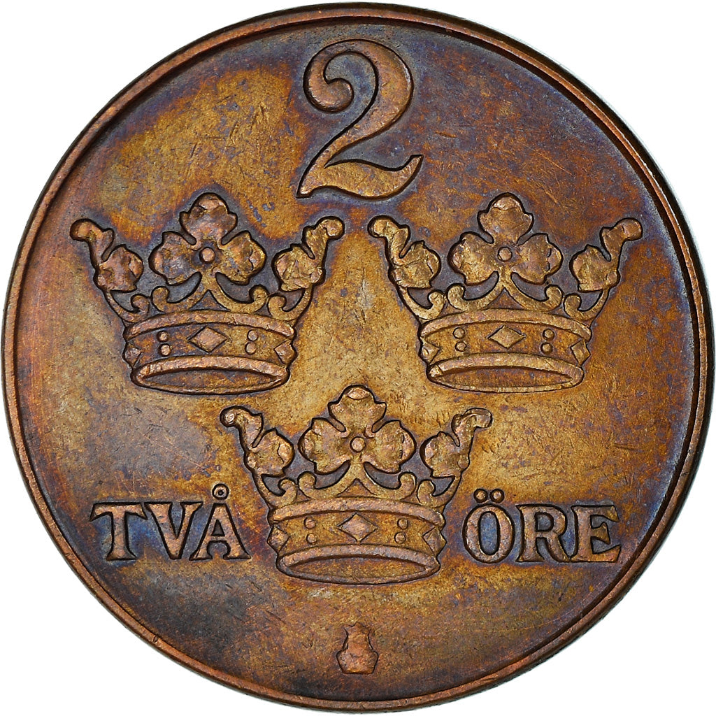 Coin, Sweden, Gustaf V, 2 Öre, 1950, MS(63), Bronze, KM:778