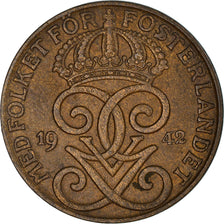 Coin, Sweden, Gustaf V, 2 Öre, 1942, EF(40-45), Bronze, KM:778