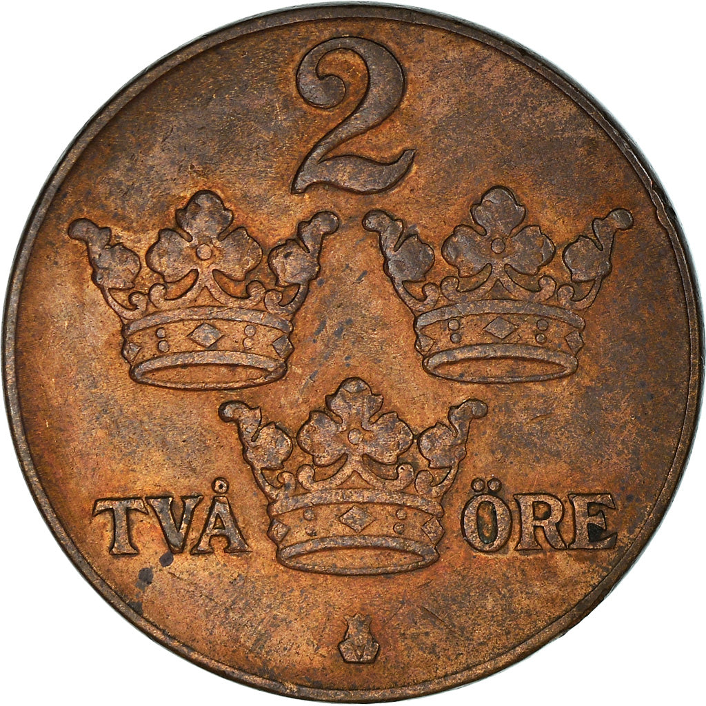 Coin, Sweden, Gustaf V, 2 Öre, 1942, EF(40-45), Bronze, KM:778