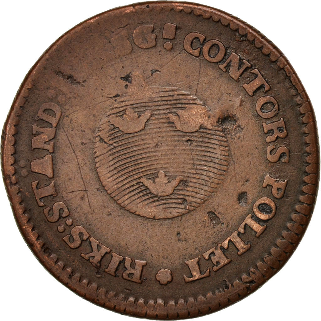 Schweden, Gustaf IV Adolf, 1/2 Skilling, 1801, VF(20-25), Copper, KM:549