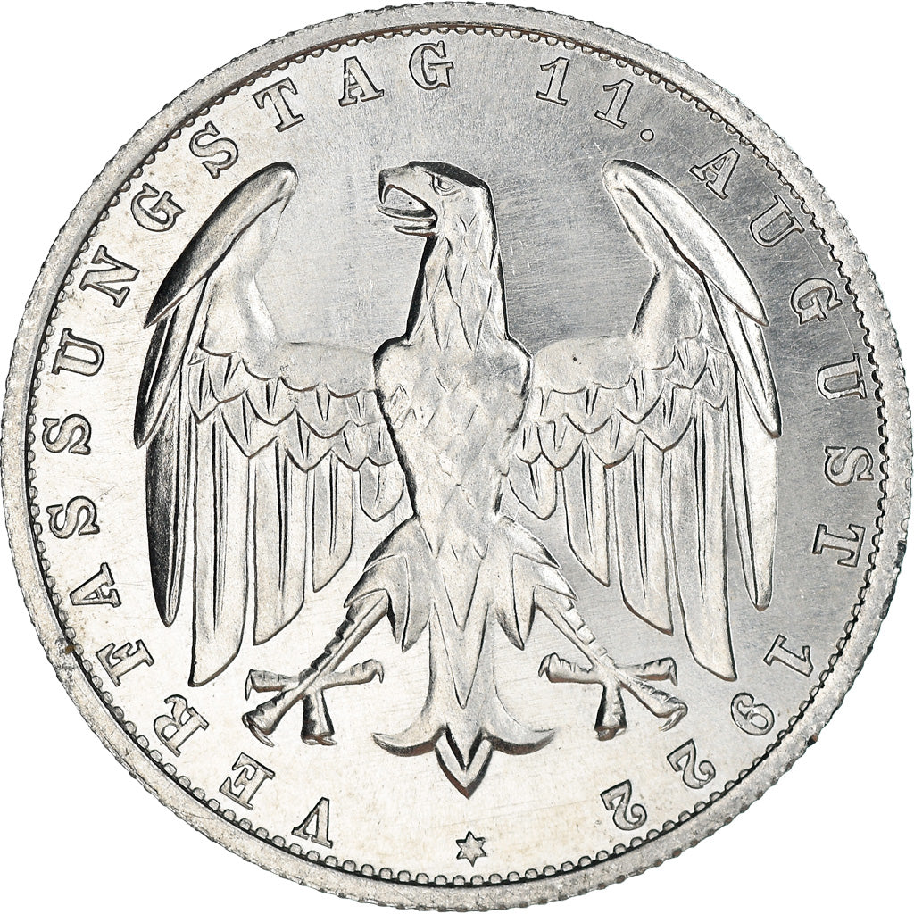 Coin, GERMANY, WEIMAR REPUBLIC, 3 Mark, 1922, Berlin, MS(63), Aluminum, KM:28