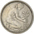Moneda, ALEMANIA - REPÚBLICA FEDERAL, 50 Pfennig, 1949, Stuttgart, BC+, Cobre -