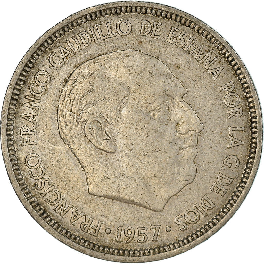 Moneta, Hiszpania, Caudillo and regent, 5 Pesetas, 1972, VF(30-35)