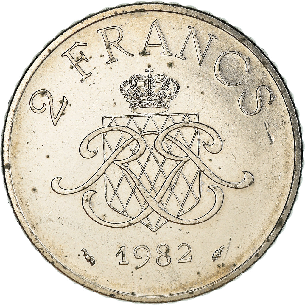 Coin, Monaco, Rainier III, 2 Francs, 1982, VF(30-35), Nickel, KM:157, Gadoury:MC