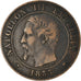 Coin, France, Napoleon III, 2 Centimes, 1855, Paris, EF(40-45), Bronze