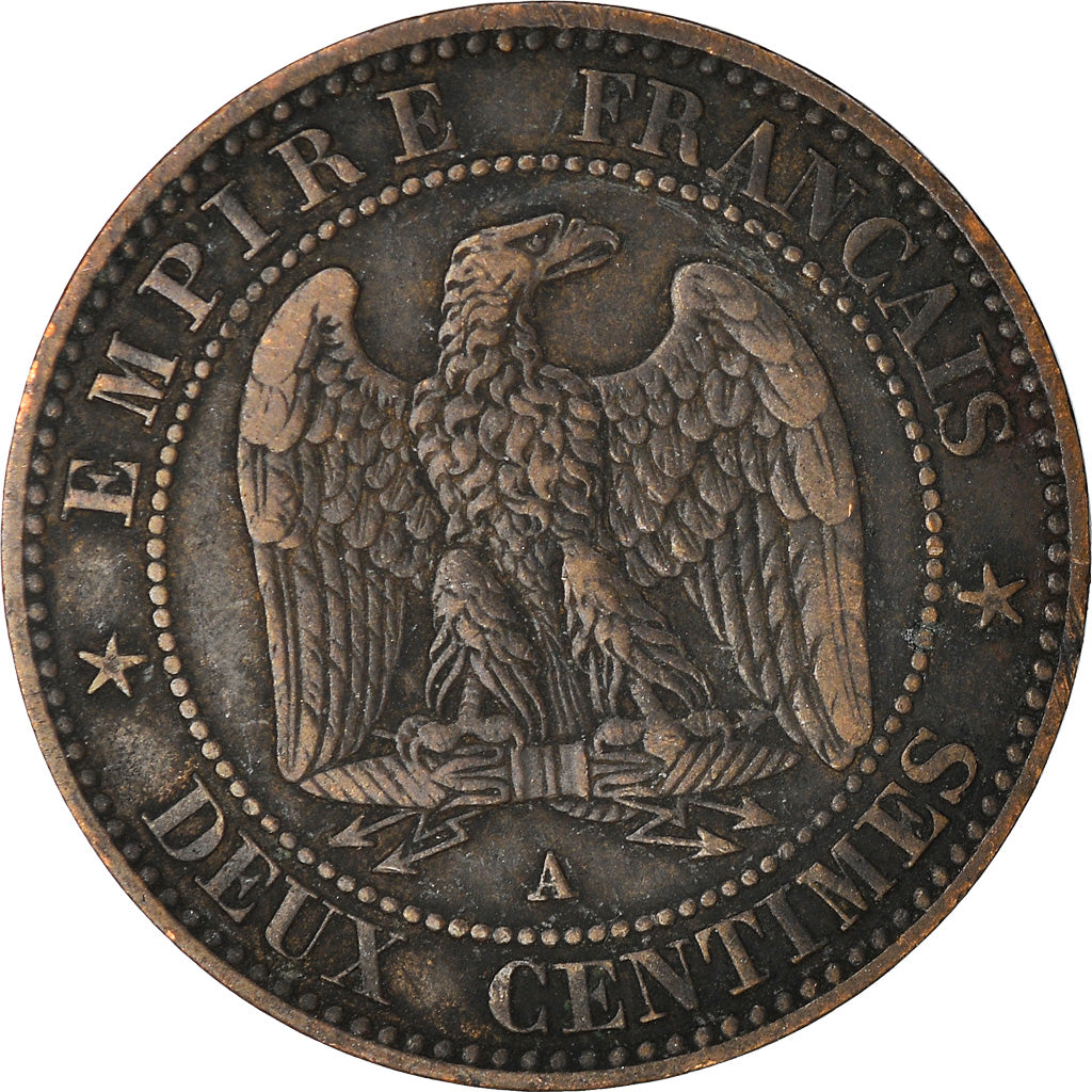 Coin, France, Napoleon III, 2 Centimes, 1855, Paris, EF(40-45), Bronze